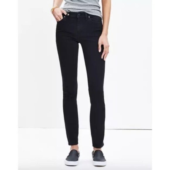 Madewell Denim - Madewell Tall 9" High-Riser Skinny Skinny Jeans in Black Frost Size 25 T T704